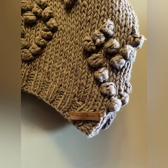 Wishlist Heart sweater S/M dark gray Valentines Day knit Pom Pom Sweater - Picture 15 of 16